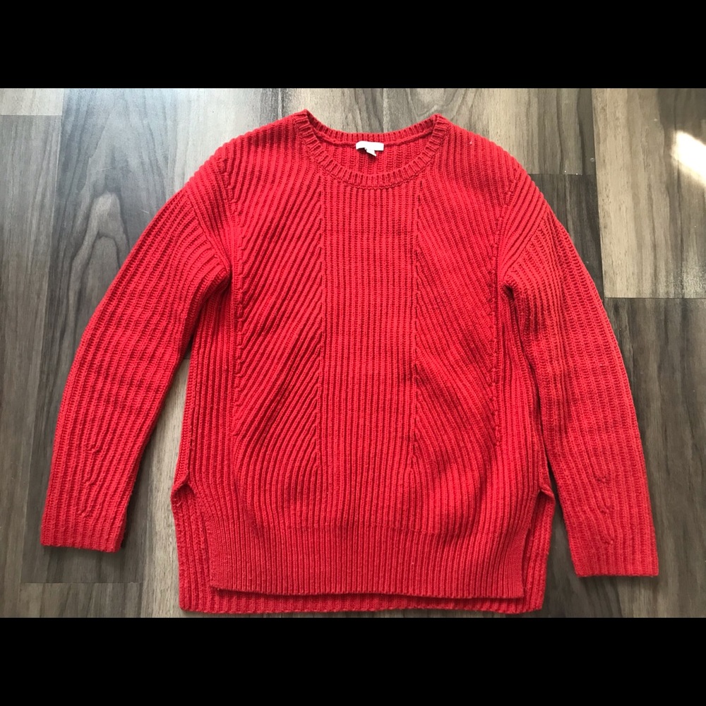 Thick red sweater